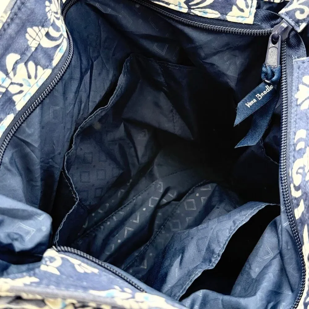Vera Bradley Twirly Birds Navy Blue Shoulder Tote Bag